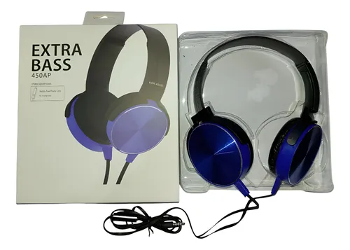 AURICULAR CON CABLE EXTRA BASS AZUL